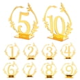 thumbnail image 2 of Miangastore Acrylic Golden Table Sign for Seating Arrangement 10Pack 4.1x4.1x1.6In, 2 of 9