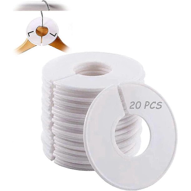 Closet Dividers for Clothing Organization, 20 Pieces Round Plastic Rack Divider Hangers with Customizable Labels
