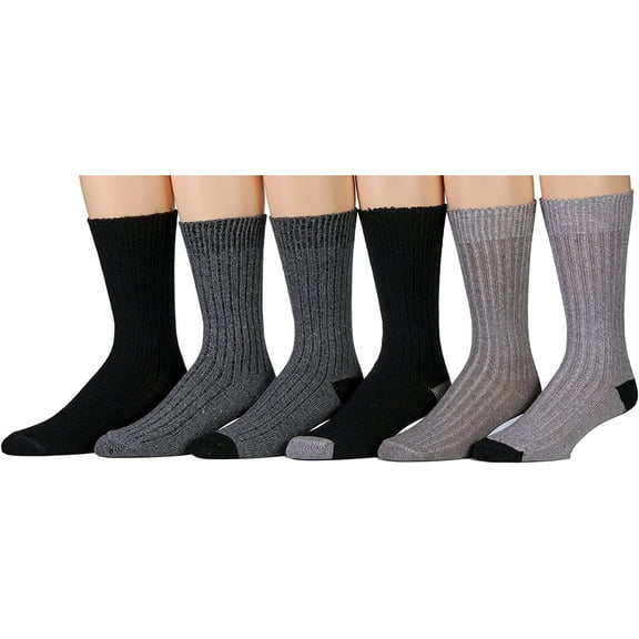 Yacht & Smith 6 Pair of Merino Wool Thermal Hiking Winter Warm Socks Mens 10-13