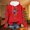 Red#09, variant on Yteetum Christmas Hoodies for Women Oversized Christmas Santa Claus Print Long Sleeved Fleece Hooded Sweatshirts Pullover Tops Womens Xmas Graphic Loose Drop-Shoulder Fleece Hoodies Fall Winter