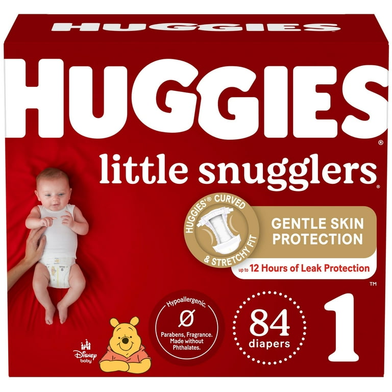 Huggies Little Snugglers Baby Diapers, Size (8-14 lbs), 84 Ct