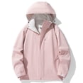 thumbnail image 3 of SEMPAI Lightweight Waterproof Jacket Women Windproof Jacket Women Hooded Stylish Long Sleeve Coat with Pocket Loose Zipper Workout Suit Pink L, 3 of 4