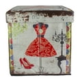 thumbnail image 4 of Northlight 15" Decorative Vintage Dress and Fashion Collapsible Wooden Storage Ottoman, 4 of 5