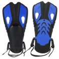 thumbnail image 1 of OUNONA Palmes d'Entraînement pour Natation Adulte avec Boucle Réglable Silicone Bleu 1 Paire, 1 of 5
