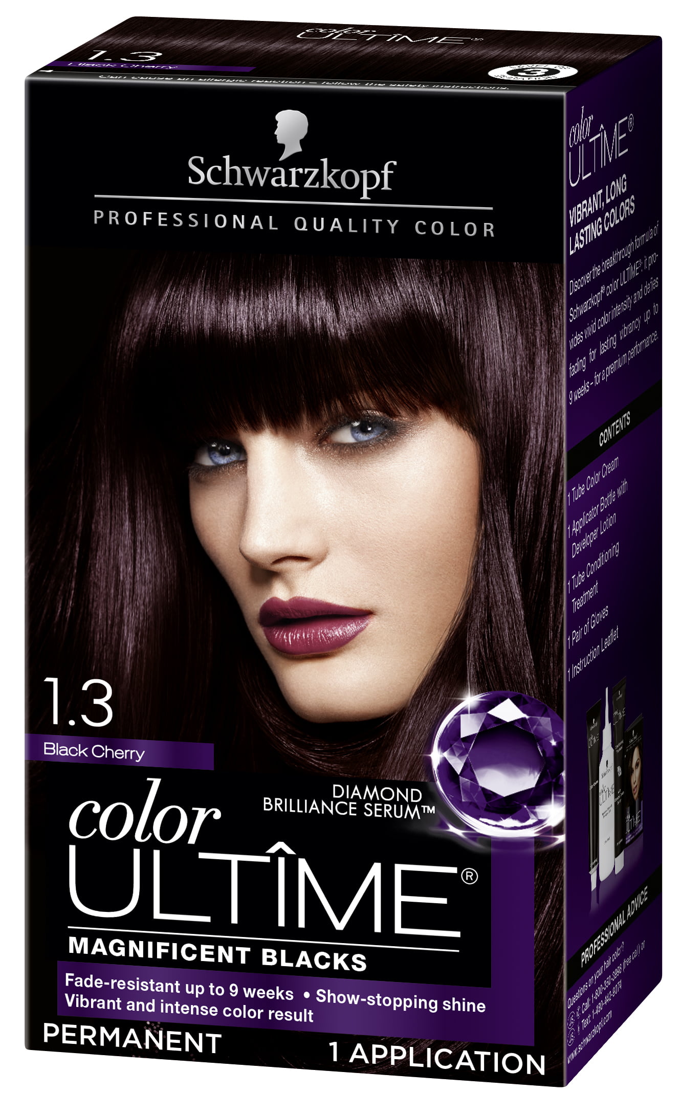 Schwarzkopf Color Ultime Permanent Hair Color Cream, 1.3 ...