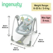 Ingenuity Swing n Go Portable 5-Speed Baby Swing Infant Seat with Music - Hugs & Hoots (Unisex)