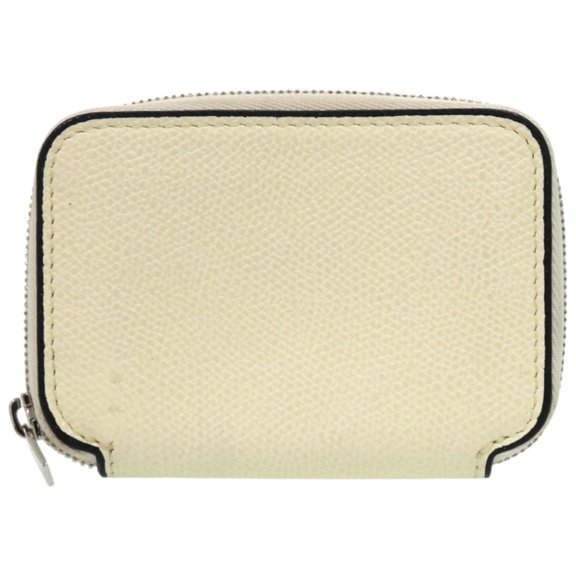 Pre-Owned Valextra Zip Around Card Holder SGZA0010028LRLCC99WW Soft Calfskin White... (Good)