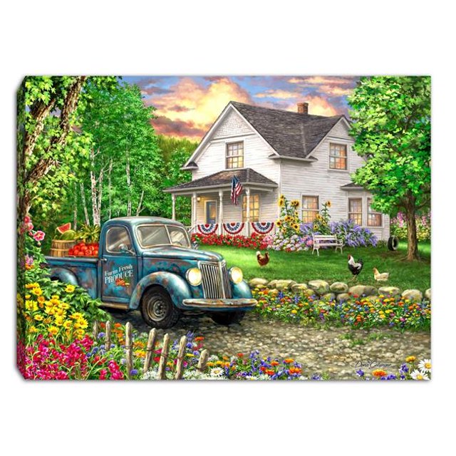 Glow Decor 264199 8 x 6 Po Mini Toile - Jours de Ferme - Table LED avec Minuterie