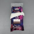 thumbnail image 1 of Ambesonne Abstract Bedding Set 3 Pcs, 15 Birthday Cake, Twin XL, Blue Pink White, 1 of 3