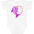 thumbnail image 3 of Inktastic Valentine's Day Cute Pink Narwhal with Hearts Boys or Girls Baby Bodysuit, 3 of 5