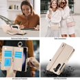 thumbnail image 4 of ELEHOLD For Samsung Galaxy A14 5G Phone Case Leather Crossbody Zipper Card Wallet Flip Case Kickstand Cover, with Ring Holder,Full Body Protection-White, 4 of 7
