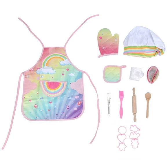 Yazoeia Kids Baking Chef Set Apron Oven Glove Cooking Chef Dress Up Role Play Kitchen Toys MY320-23950