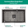 thumbnail image 6 of Strictly Sinks 32 Inch Undermount Single Bowl Kitchen Sink – Sink with Bottom Grid & Drain – Black, 6 of 7