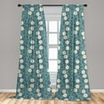 thumbnail image 5 of Ambesonne Ivory and Blue Curtains, Chamomile Blossoms, Pair of 28"x63", Turquoise Teal and Ivory, 5 of 5
