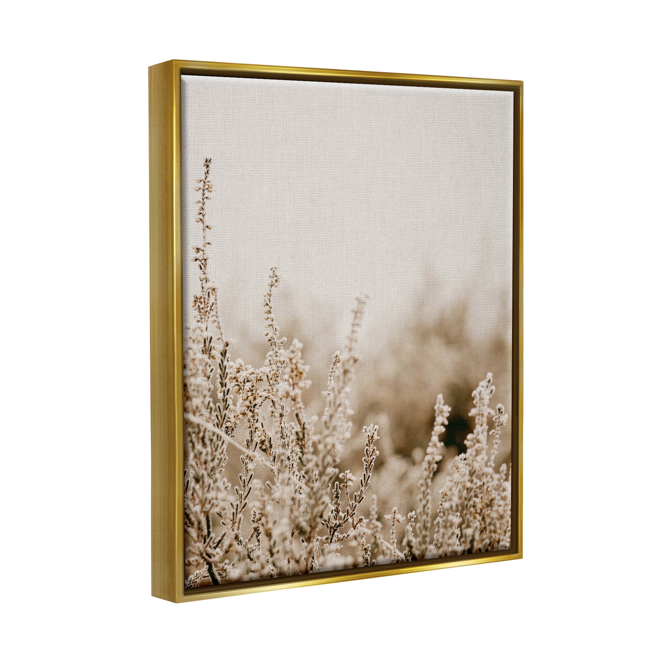 Stupell Industries Tranquil Wildflower Meadow Blooms Photograph Metallic Gold Floating Framed Canvas Print Wall Art, Design by Leah Straatsma