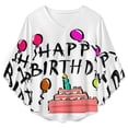 thumbnail image 4 of Happy Birthday! Women's V-Neck Blouse With 3/4 Ruffled Bell Sleeves Casual Top Ladies Blouses, 4 of 7