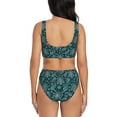 thumbnail image 3 of Kdxio Vintage Floral Print Women's 2 Piece High Waisted Wrap Spaghetti Strap Summer Swimsuit Bikini Set-Medium, 3 of 7