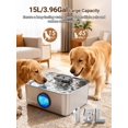 thumbnail image 2 of Fuente de agua para perros Kastty de acero inoxidable de 15 l/4 galones con LED, 2 of 9
