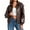 Dark brown, variant on Womens Oversized Leather Bomber Jackets Cap Sleeve Zip Up Motorcycle Coats with Pockets
