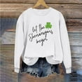 thumbnail image 2 of WREESH Womens Crewneck Sweatshirts St. Patrick's Day Sweatshirts Shamrocks Printed Graphic Sweatshirts Loose Fit Long Sleeved Tops Pullover Sweatshirts White, 2 of 4