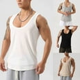 thumbnail image 5 of Men Summer Fitness Tank Tops U-Neck Workout Gym Sleeveless Quick Dry Vest, 5 of 12