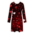 thumbnail image 4 of Censtreet Nightgowns for Women Long Sleeve Night Gown Soft Sleep Shirts Women's Sleepwear Heart Print Sleep Dress, 4 of 6