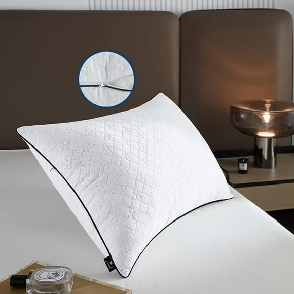 Bed Pillows for Sleeping Queen Size s,Ultra Soft Fluffy ,Premium Soft Down Alternative Fill Set of for Back Zipper Opening Design can add and Remove Filler According to Your