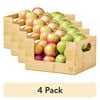 (4 pack) The Home Edit Bamboo Set of 2 Open Front Small Storage and Organizing Bins Brown