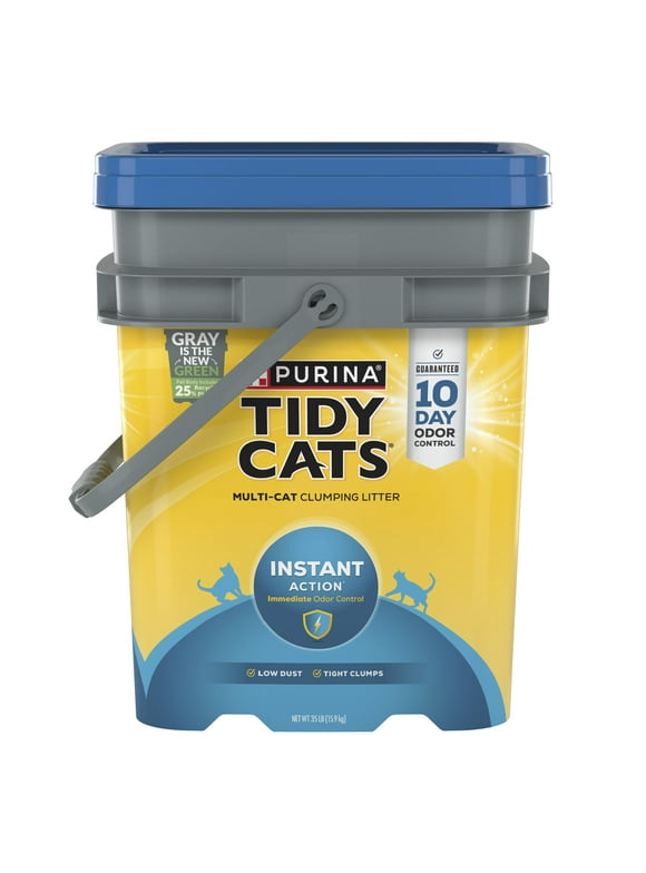 Purina Tidy Cats Multi-Cat Clumping Kitty Litter, Instant Action Deodorizing, 35 lb Jug