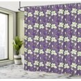 thumbnail image 4 of Ambesonne Magnolia Shower Curtain, Retro Garden Art Blossoms, 69"Wx70"L, Pale Green and Plum, 4 of 4