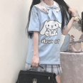 thumbnail image 1 of Kawaii Sanrio Cinnamoroll T-shirt Girl Cute Style Cartoon Summer Mid Length Loose Cotton Girl Heart Short Sleeve Bottoming Shirt G, 1 of 4