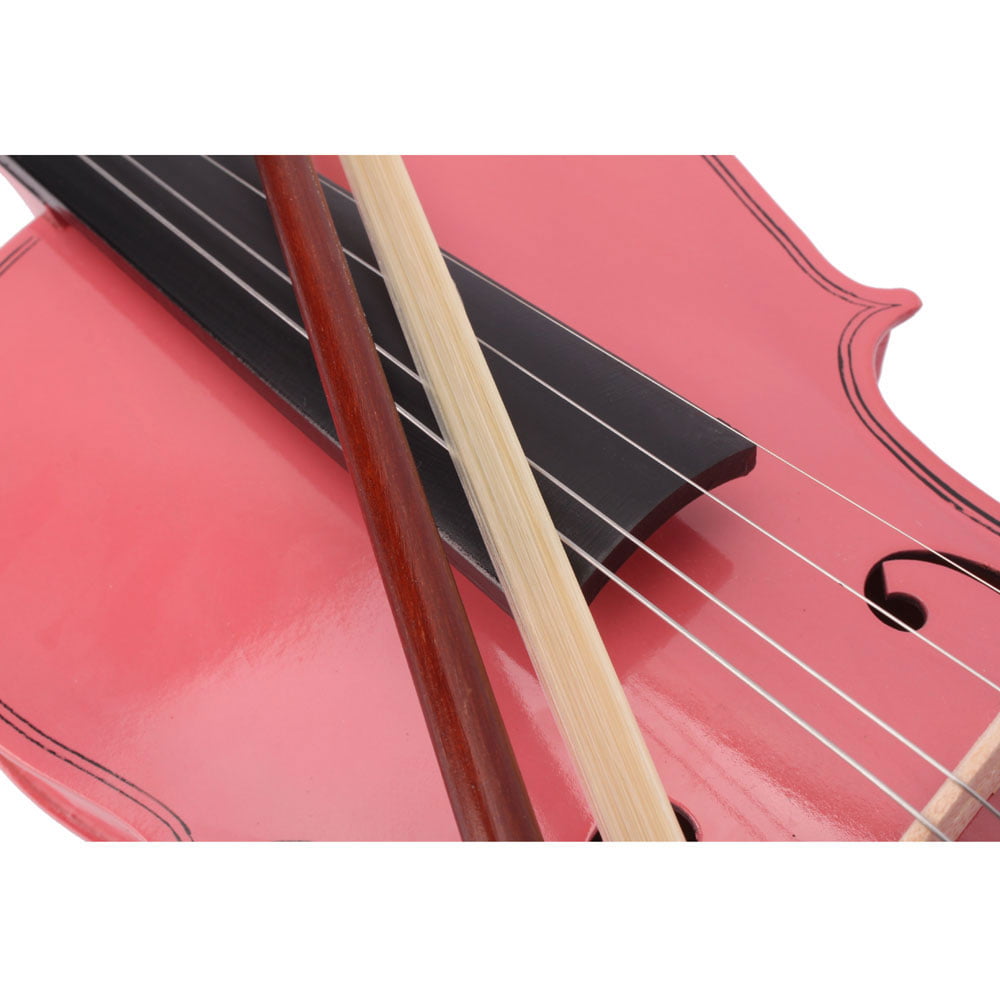 Pink Teekland New 4/4 Natural Acoustic Violin & Case & Bow & Rosin for Violin Beginner 