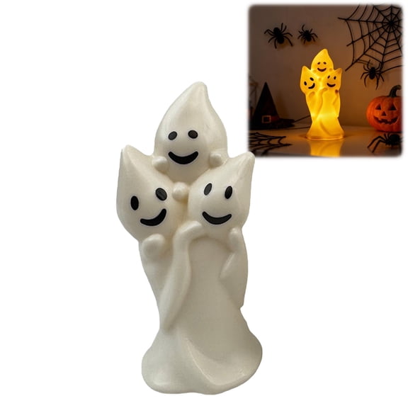 Leeye Ghost Light, Three Head Night Decorative Lamp Halloween Party Bedroom Room Glowing for Holiday Party and Home Decor