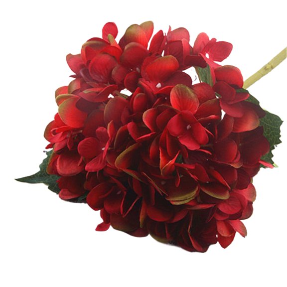 3Pcs Hydrangea Artificial Flowers 18.5" Burgundy Hydrangeas Glitter Faux Hydrangea Flowers with Stems Fake Flower Arrangements Bouquets Floral Wedding Xmas Home Decor