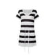 thumbnail image 2 of Txlixc Vestido de bloque de color para mujer, una pieza de manga corta con cuello en V a rayas para adultos con cordón, bolsillo Txlixc  Estilo de ocio, 2 of 9