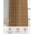 thumbnail image 6 of Vintage Rattan Sheer Curtains 39 Inch Length 2 Panels Set for Living Room/Bedroom, Minimalist Abstract Wicker Texture Brown Kitchen Curtains Grommet Semi-Sheer Curtains Window Treatments 27.5"x39"x2, 6 of 7