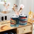 thumbnail image 6 of 4 Pack Shark with Christmas Hat Qtip Holder Dispenser Clear Plastic Storage Apothecary Jars for Cotton Swabs Balls Pads Floss, 6 of 7