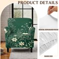 thumbnail image 6 of FKELYI Green Flower Print Stretch Couch Sofa Cover Non-Slip Armchair Slipcover for Home Living Room Office Furniture Protector Washable Loveseat Covers, 6 of 7