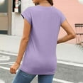 thumbnail image 5 of T-shirt à Manches Courtes d'Été pour Femmes en Polyester Spandex Tricoté Côtelé pour Sorties d'Été, 5 of 5