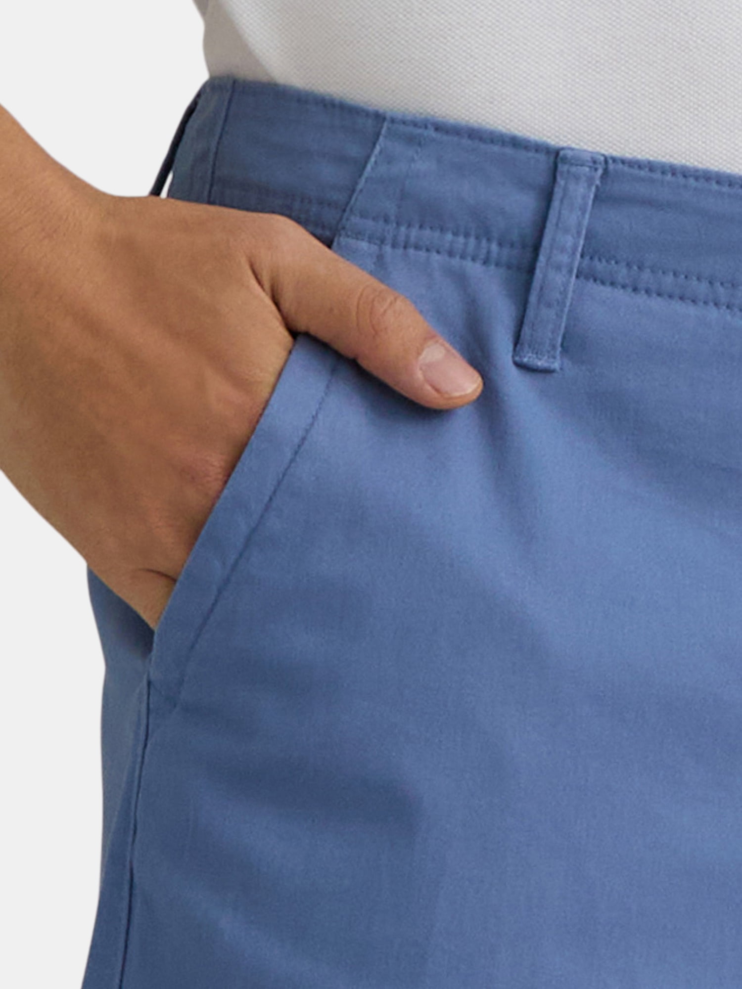 George Men's & Big Men's Relaxed Fit Stretch Twill Flat Front Shorts, 9" Inseam, Sizes 28-54