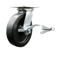 8 Inch Polyolefin Caster with Roller Bearing and Brake/Swivel Lock SCC