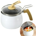 thumbnail image 2 of PEKIOGT Milk Pan Frying Pan One Hand Pan Stove Mini Pot Stainless Colander with Glass Lid Single Living Compact, 2 of 7