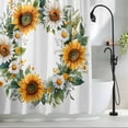 thumbnail image 2 of White Yellow Sunflower Fabric Shower Curtain Watercolor Wreath Washable Shower Curtains for Bathroom, Waterproof Bath Curtain with Hooks Home Decor 36x72in, 2 of 8
