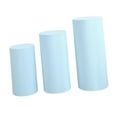 thumbnail image 4 of HOMYL 3Pcs Cylinder Pedestal Covers Backgrounds for Wedding Graduation Anniversary light blue, 4 of 8