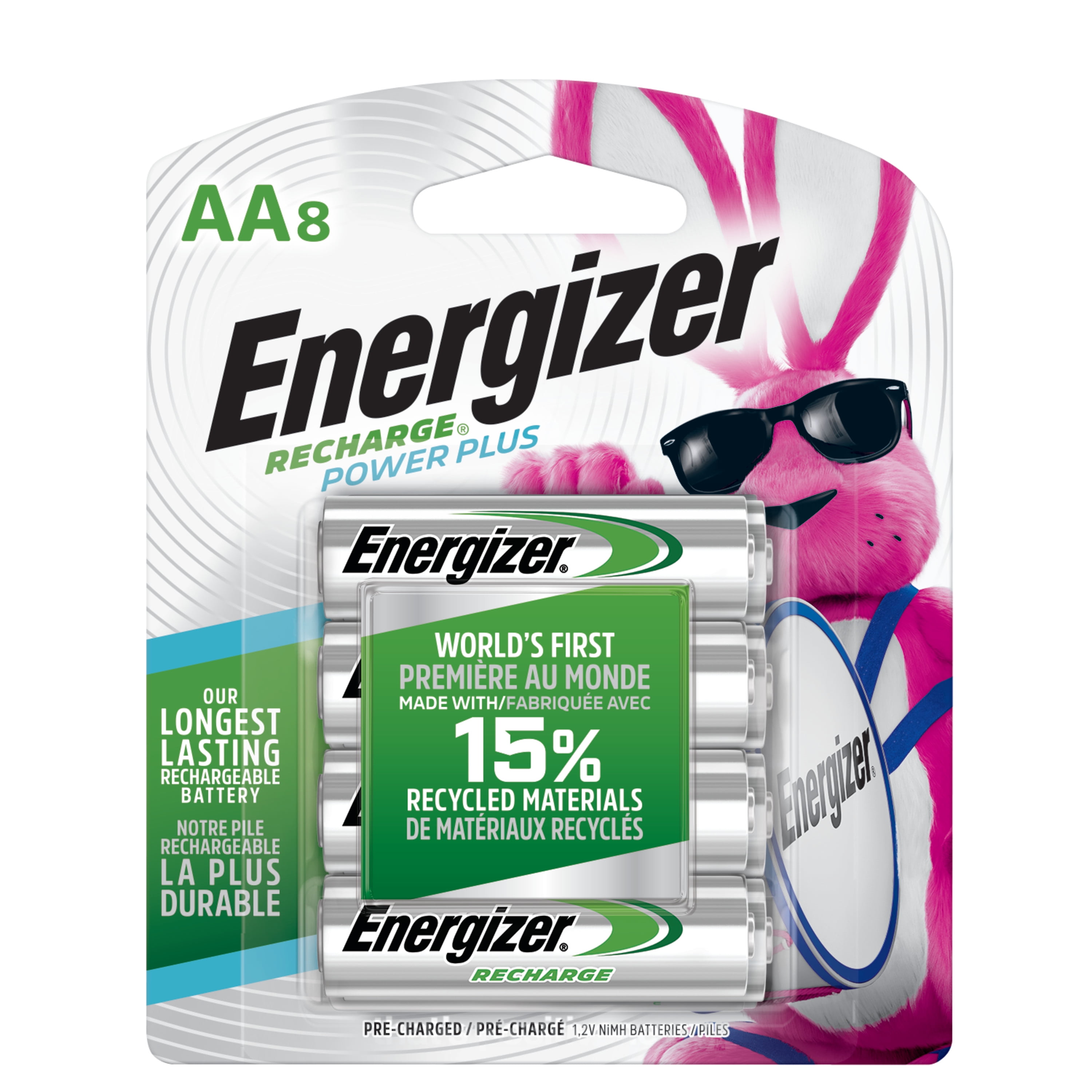 lip Berekening Bezighouden Energizer Rechargeable AA Batteries (8 Pack), Double A Batteries -  Walmart.com