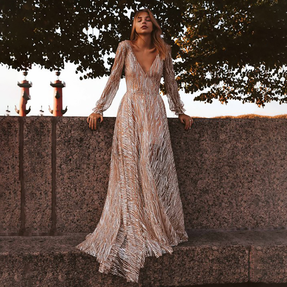 Sequin Lace Dress Maxi Dress 