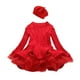 thumbnail image 1 of Vestidos tejidos de manga larga para niñas, Otoño Invierno, fiesta de cumpleaños cálida, disfraz de princesa con volantes, disfraz de Navidad rojo para niños, Vestido 5T(120) Gao Jinjia LED, 1 of 2