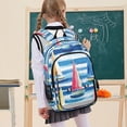 thumbnail image 7 of FORMRS Unisex School Backpack 17" Student Travel Bag with Laptop Compartment, Green Sailboats, 7 of 7