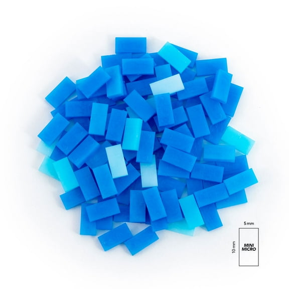 Bulk Dominoes - Mini Micro Dominoes - Confetti Blue - 100pcs