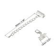 thumbnail image 2 of Unique Bargains 10Set Ribbon Crimp Clamp Ends Lobster Claw Clasps & Chain 13mm Silver Tone for DIY, 2 of 7